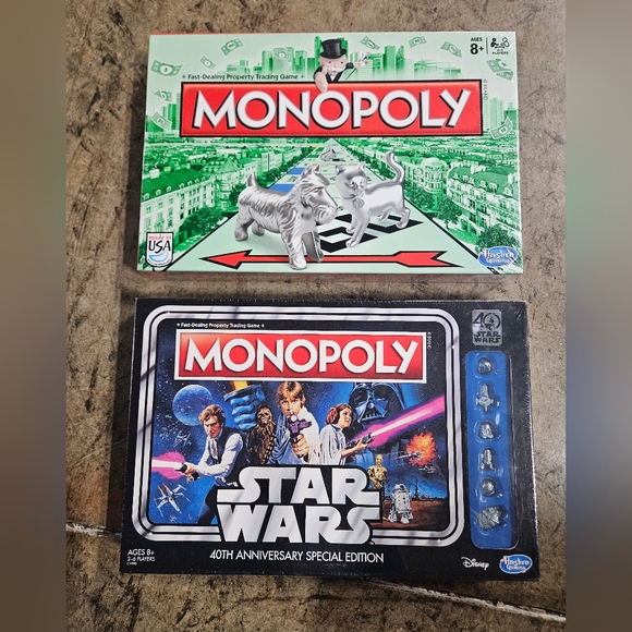 Star Wars Monopoly 40th & Classic Monopoly Board Games Factory Sealed